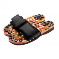 Массажные тапочки с камнями Черные