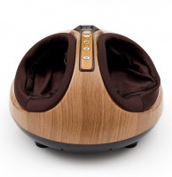 Роликово-компрессионный массажер для ног электрический с ИК-прогревом , цвет сандаловое дерево