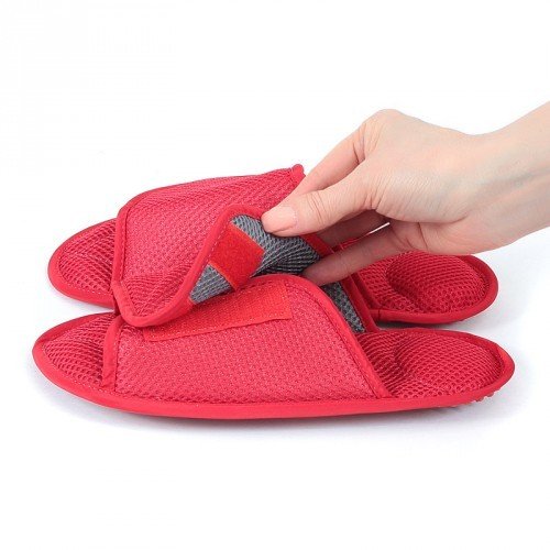 Массажные тапочки Релаксы  Velcro красные