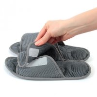 Массажные тапочки Релаксы Velcro серые