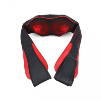 РОЛИКОВЫЙ МАССАЖЕР ДЛЯ ШЕИ И ПЛЕЧ C ИК-ПРОГРЕВОМ КРАСНО-ЧЕРНЫЙ