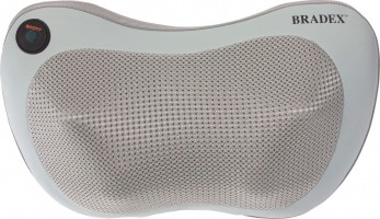 Массажная подушка с подогревом и разминающим массажем Шиацу, серая KZ 0564 BRADEX