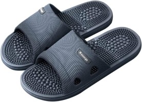 Акупунктурные массажные тапочки с шипами Травка темно-серые