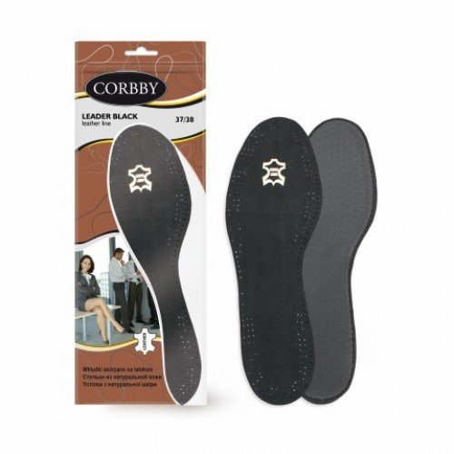 Ортопедические Стельки из натуральной кожи Leder  black Сorbby